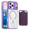 Husă MagSafe iPhone 17 Pro Max cu suport pentru carduri - Violet / Transparent