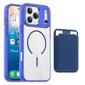 Husă MagSafe iPhone 17 Pro Max cu suport pentru carduri - Safir / Transparent