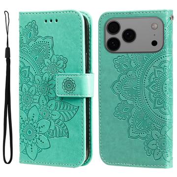 Husă Portofel iPhone 17 Pro Max - Mandala - Verde