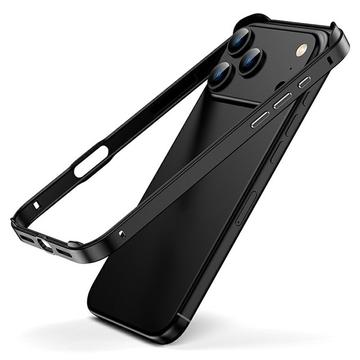 iPhone 17 Pro Max Bumper metalic cu margini ridicate - negru