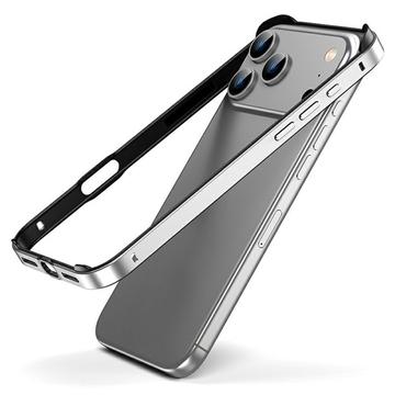 iPhone 17 Pro Max Bumper metalic cu margini ridicate - argintiu