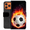 Husă Portofel Premium - iPhone 17 Pro Max - Fotbal în Flăcări