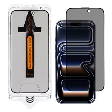 iPhone 17 Pro Max Privacy Tempered Glass Screen Protector cu instrument de instalare - 9H - Black Edge
