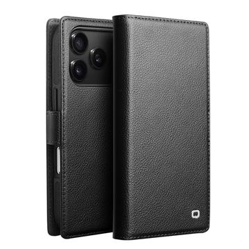Husă detașabilă din piele pentru portofel 2-in-1 iPhone 17 Pro Max Qialino - MagSafe compatibil - Negru