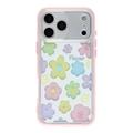 iPhone 17 Pro Max Husă din TPU rezistentă la șocuri cu imprimeu floral colorat - roz