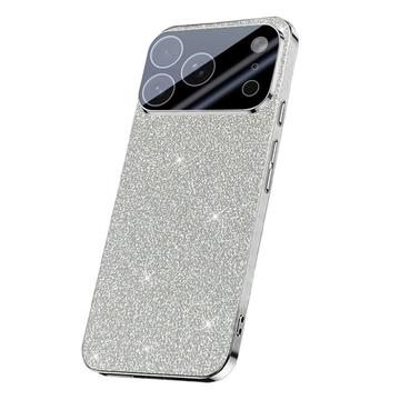 Husă hibridă cu sclipici strălucitor iPhone 17 Pro Max - argintiu