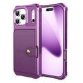 Husă TPU cu Slot Card iPhone 17 Pro Max - Violet