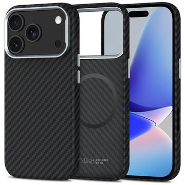 Husă din plastic iPhone 17 Pro Max Tech-Protect Ion Carbon - compatibilă cu MagSafe - negru / argintiu
