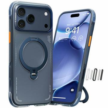 Husă MagSafe pentru iPhone 17 Pro Max Torras Ostand Q3 Air - albastru miezul nopții