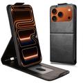 Husă verticală cu rabat și suport iPhone 17 Pro Max - Negru