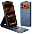Husă verticală cu rabat și suport iPhone 17 Pro Max - albastru închis