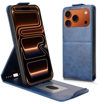 Husă verticală cu rabat și suport iPhone 17 Pro Max - albastru închis