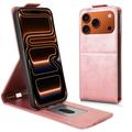 Husă verticală cu rabat și suport iPhone 17 Pro Max - Auriu Roze