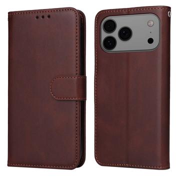 Husă portofel cu suport iPhone 17 Pro Max - maro