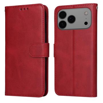 Husă portofel cu suport iPhone 17 Pro Max - roșu