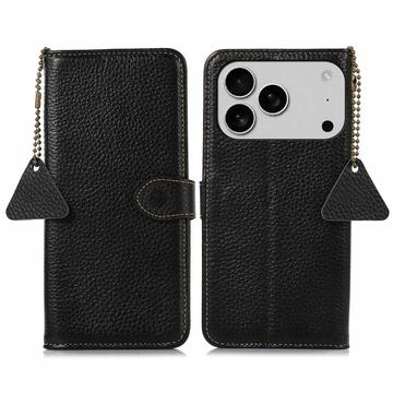 Husă Piele Portofel cu RFID iPhone 17 Pro Max - Negru