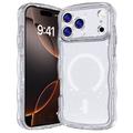 Husă MagSafe iPhone 17 Pro Max Wave-Edge Laser Glitter - Transparent