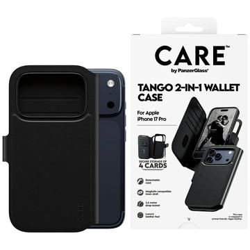 Husă portofel 2 în 1 iPhone 17 Pro PanzerGlass Care Tango - Compatibil MagSafe - Negru