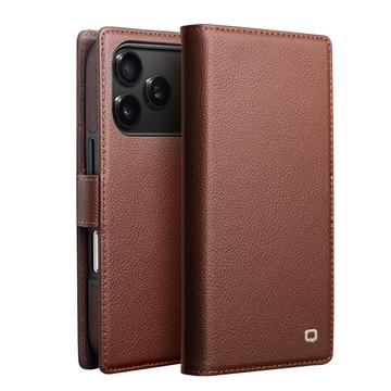 Husă detașabilă din piele pentru portofel 2-in-1 iPhone 17 Pro Qialino - MagSafe compatibil - maro