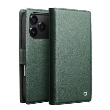 Husă detașabilă din piele pentru portofel 2-in-1 iPhone 17 Pro Qialino - MagSafe compatibil - Verde