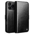 Husă Piele Portofel iPhone 17 Pro - Qialino Classic - Negru