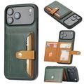Husă cu Portofel iPhone 17 Pro - Retro Style - Verde