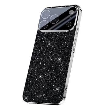 Husă hibridă cu sclipici strălucitor iPhone 17 Pro - negru
