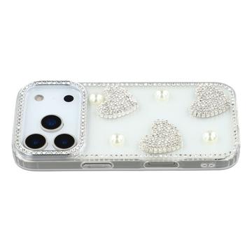 Husă hibridă iPhone 17 Pro Dragoste strălucitoare și perlă - Transparent