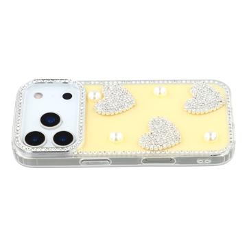 Husă hibridă iPhone 17 Pro Dragoste strălucitoare și perlă - galben