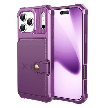 Husă TPU cu Slot Card iPhone 17 Pro - Violet