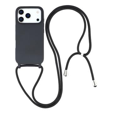 Husă TPU iPhone 17 Pro - cu Șnur de Mână - Negru