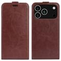 Husă Flip Vertical iPhone 17 Pro - Slot Card - Maro