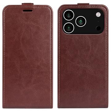 Husă Flip Vertical iPhone 17 Pro - Slot Card - Maro