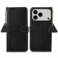 Husă Piele Portofel cu RFID iPhone 17 Pro - Negru