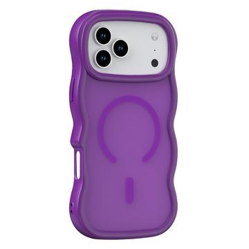 iPhone 17 Pro Husă hibridă magnetică cu margini ondulate - Violet