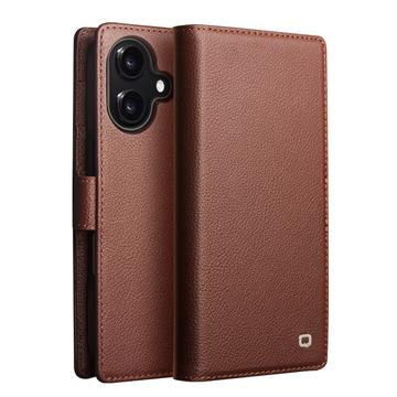 Husă detașabilă din piele pentru portofel 2-in-1 iPhone 17 Qialino - MagSafe compatibil - Maro