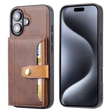 Husă cu Portofel iPhone 17 - Retro Style - Maro