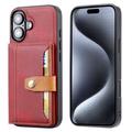 Husă cu Portofel iPhone 17 - Retro Style - Roșu