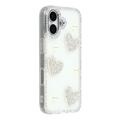 Husă hibridă iPhone 17 Dragoste strălucitoare și perlă - alb