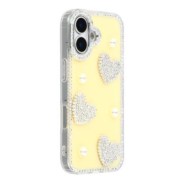Husă hibridă iPhone 17 Dragoste strălucitoare și perlă - galben