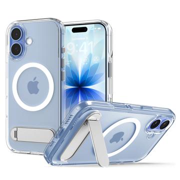 Husă MagSafe cu suport iPhone 17 Spigen Ultra Hybrid S Mag - alb / transparent