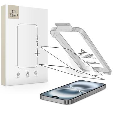 Protector de ecran din sticlă călită iPhone 17 Tech-Protect Quick Set+ 2-Pack - Transparent