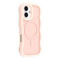 iPhone 17 Husă hibridă magnetică cu margini ondulate - roz