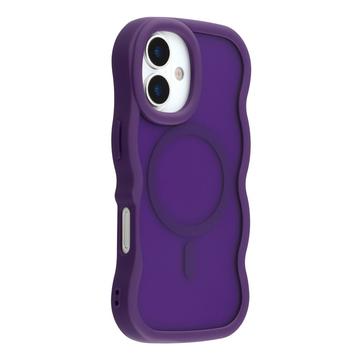 iPhone 17 Husă hibridă magnetică cu margini ondulate - Violet