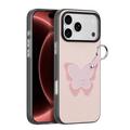 Husă cu inel pentru degete / curea pentru mână iPhone 18 Pro Dux Ducis Luvy - roz deschis / fluture