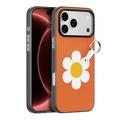 Husă cu inel pentru degete / curea pentru mână iPhone 18 Pro Dux Ducis Luvy - Portocaliu / Margaretă