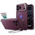 Husă Hibridă MagSafe iPhone 18 Pro Max/17 Pro Max ESR Cyber Tough Kickstand - Burgundie închisă