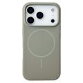 Husă Silicon Liquid iPhone 18 Pro Max - Compatibilă cu MagSafe - Gri titan