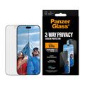 Protector de ecran confidențialitate iPhone 18 Pro PanzerGlass Ultra-Wide Fit EasyAligner 2-Way - 9H - Margine neagră