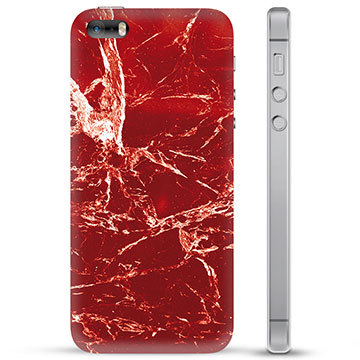 Husă TPU - iPhone 5/5S/SE - Marmură Roșie